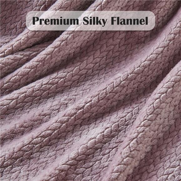Super Soft Throw Blanket Light Purple Premium Silky Flannel Fleece - Picture 5 of 7